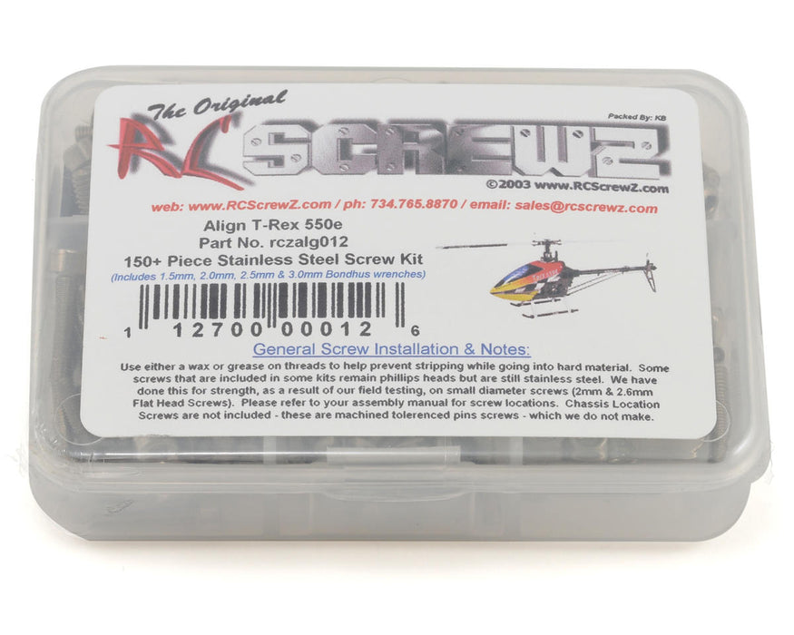 RC Screwz RCZALG012 Screw Set: Align 550e