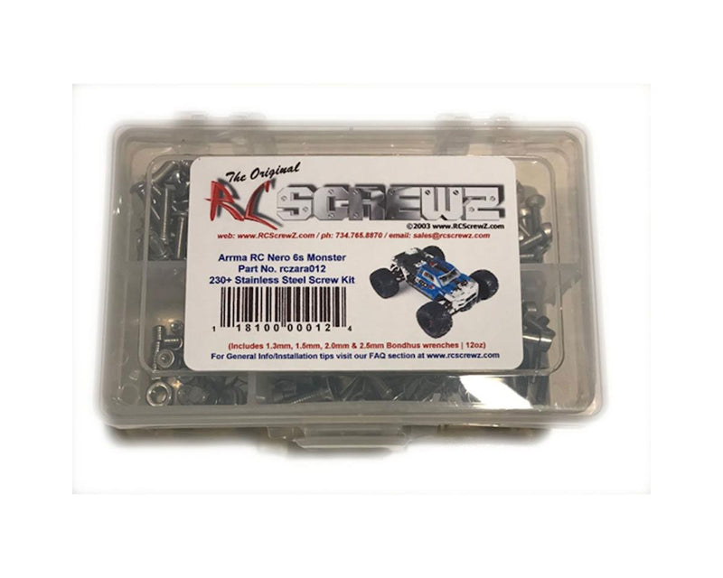 RC Screwz RCZARA012 Arrma RC Nero Monster Stainless Screw Kit