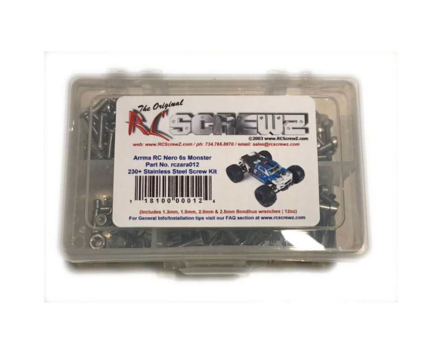 RC Screwz RCZARA012 Arrma RC Nero Monster Stainless Screw Kit