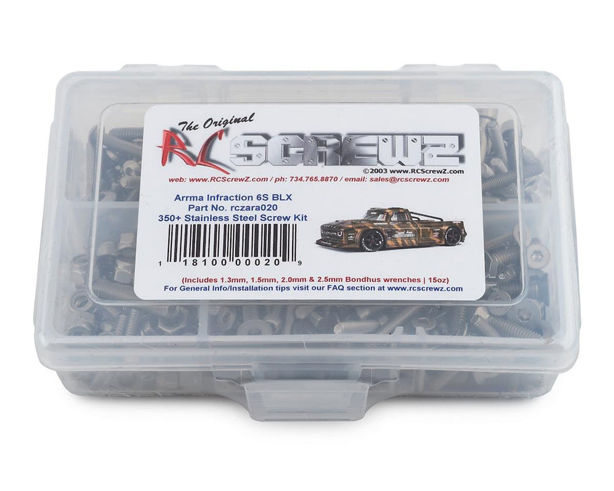 RC Screwz RCZARA020 Arrma RC Infraction 6S BLX Stainless Steel Screw Kit