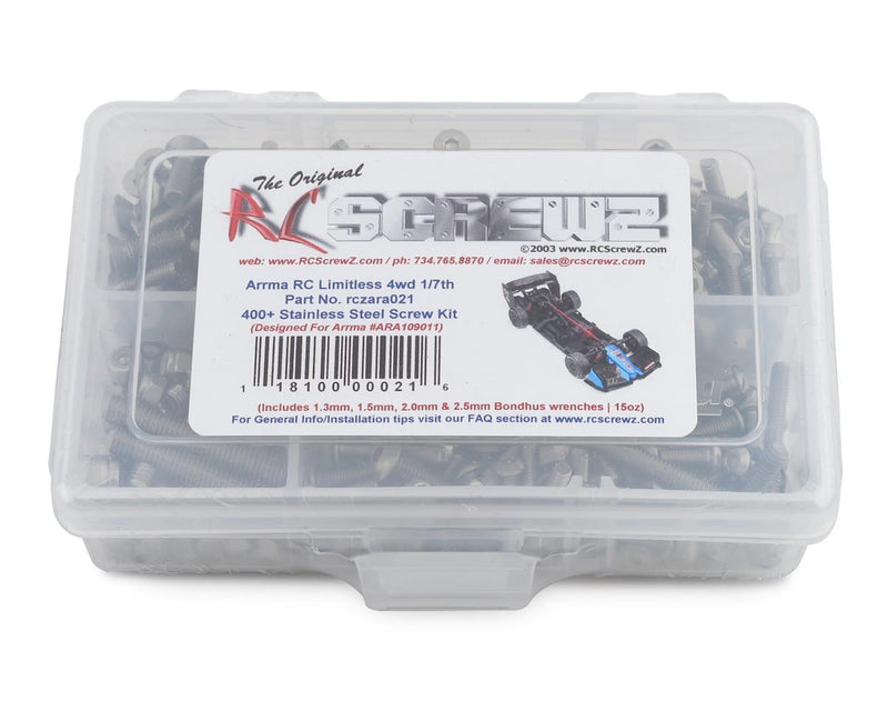 RC Screwz RCZARA021 Arrma RC Limitless 1/7th Stainless Steel Screw Kit