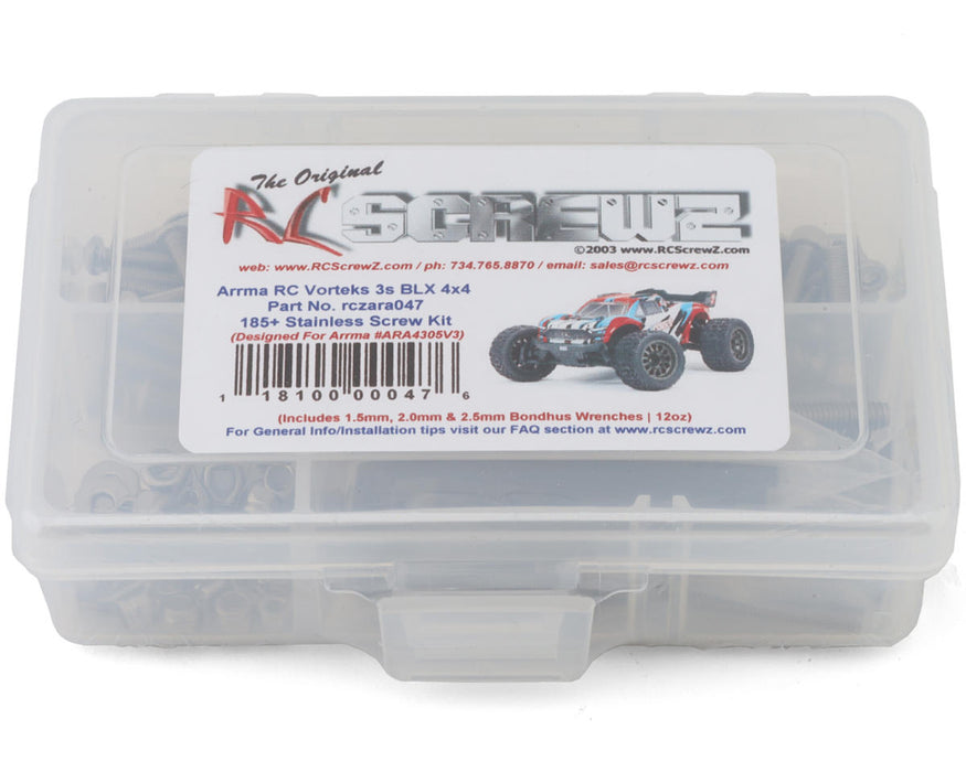 RC Screwz RCZARA047 Arrma Vorteks 4X4 3S BLX Stainless Steel Screw Kit