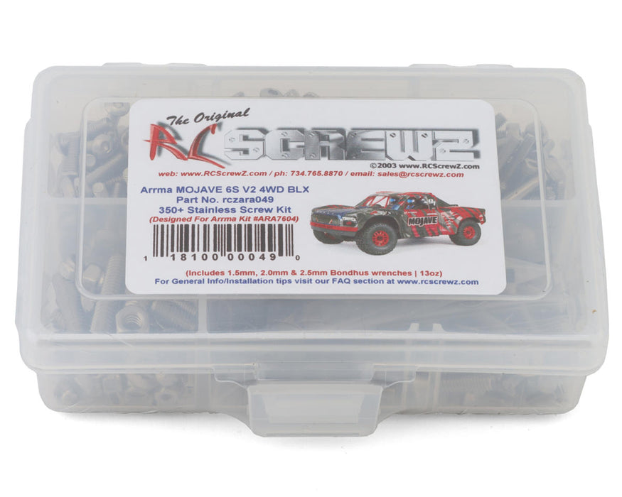 RC Screwz RCZARA049 Arrma Mojave 6S BLX V2 Desert Truck Stainless Steel Screw Kit