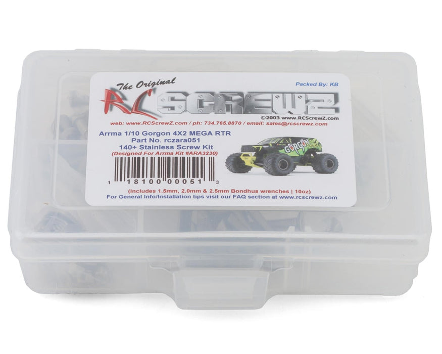 RC Screwz RCZARA051 Arrma Gorgon 4x2 MEGA 1/10 Monster Truck Stainless Steel Screw Kit