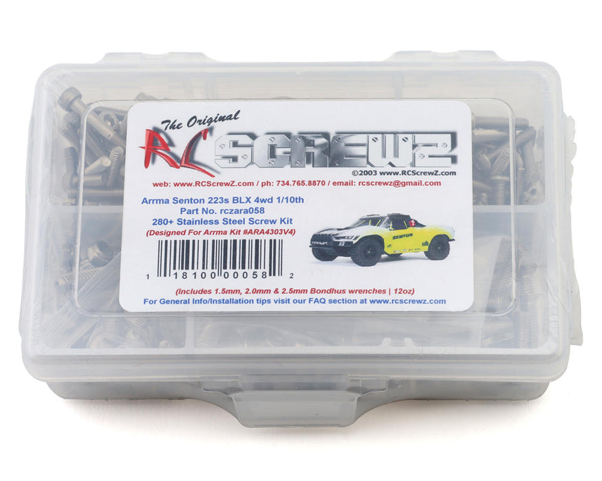 RC Screwz RCZARA058 Arrma® Senton™ 223S BLX 1/10 Short Course Truck Stainless Steel Screw Kit
