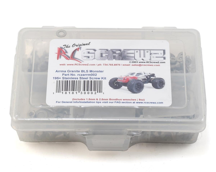 RC Screwz RCZARA002 Arrma RC Granite Stainless Steel Screw Kit