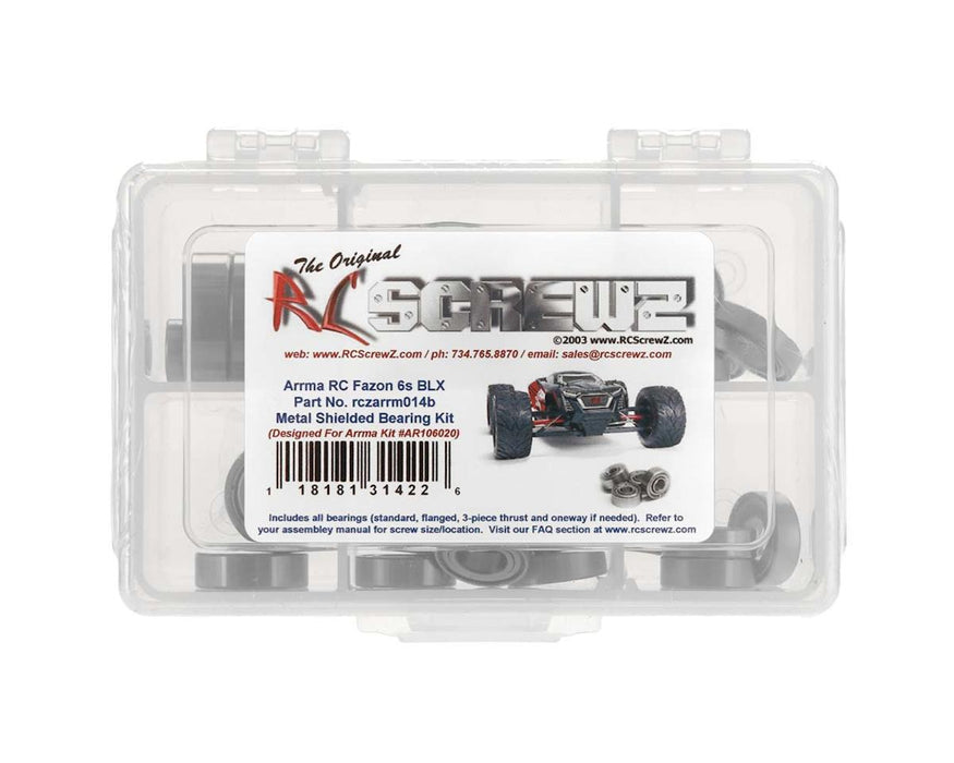RC Screwz RCZARA014B Arrma Fazon 6S BLX Metal Shielded Bearing Kit