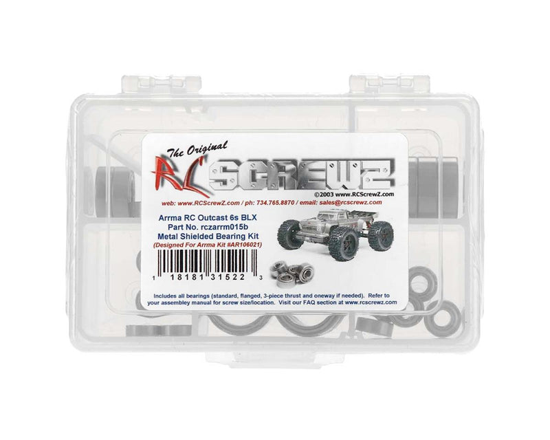 RC Screwz RCZARA015B Arrma Outcast 6S BLX Metal Shielded Bearing Kit