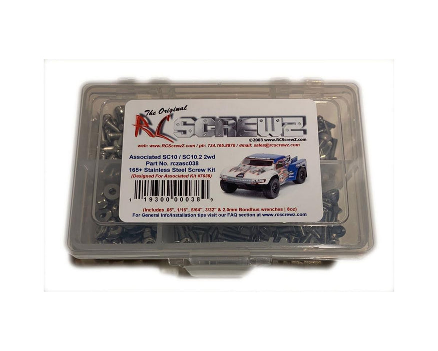 RC Screwz RCZASC038 Associated SC10/SC10.2 Stainless Steel Screw Kit