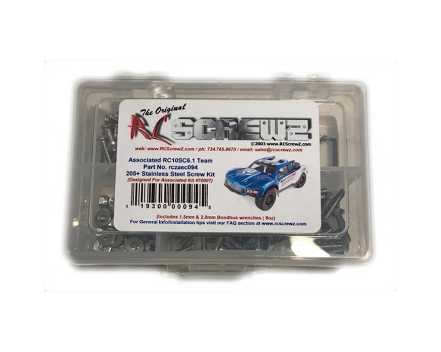 RC Screwz RCZASC094 Associated RC10SC6.1 Stainless Steel Screw Kit