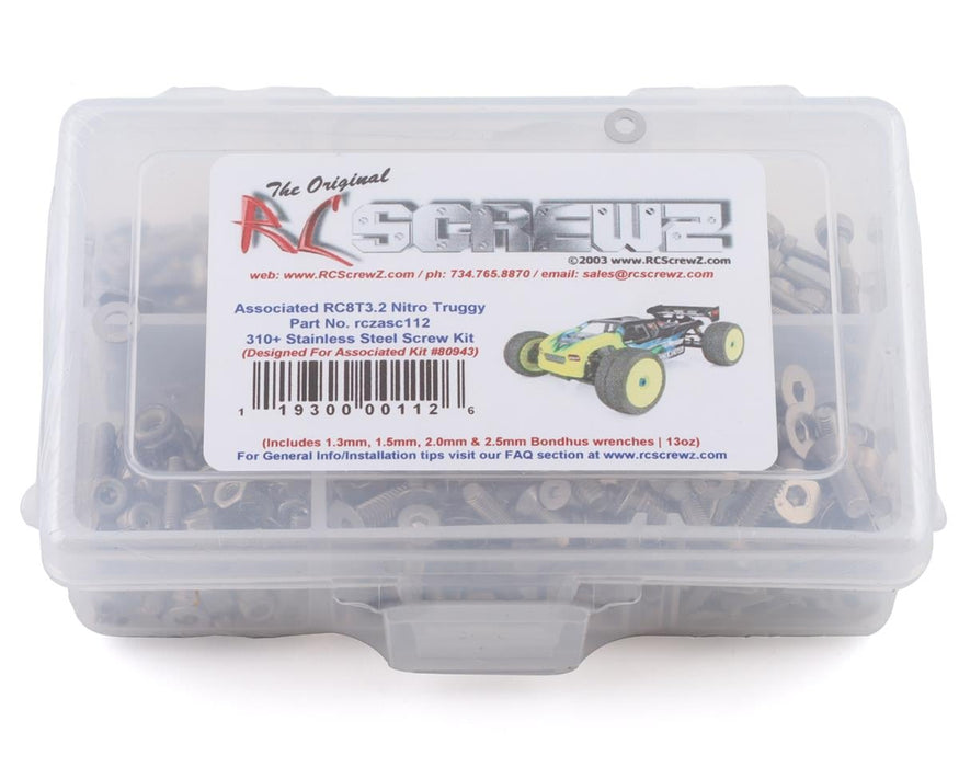 RC Screwz RCZASC112 Associated RC8T3.2 Nitro Stainless Steel Screw Kit