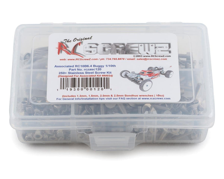 RC Screwz RCZASC120 Associated RC10B6.4 Buggy Stainless Steel Screw Kit