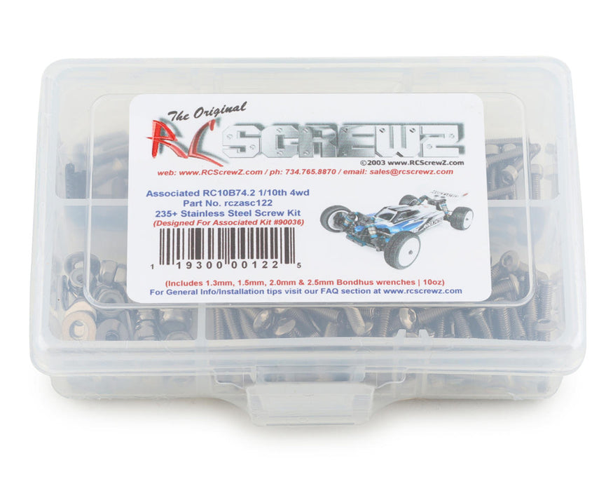 RC Screwz RCZASC122 Associated RC10B74.2 4wd Buggy Stainless Steel Screw Kit