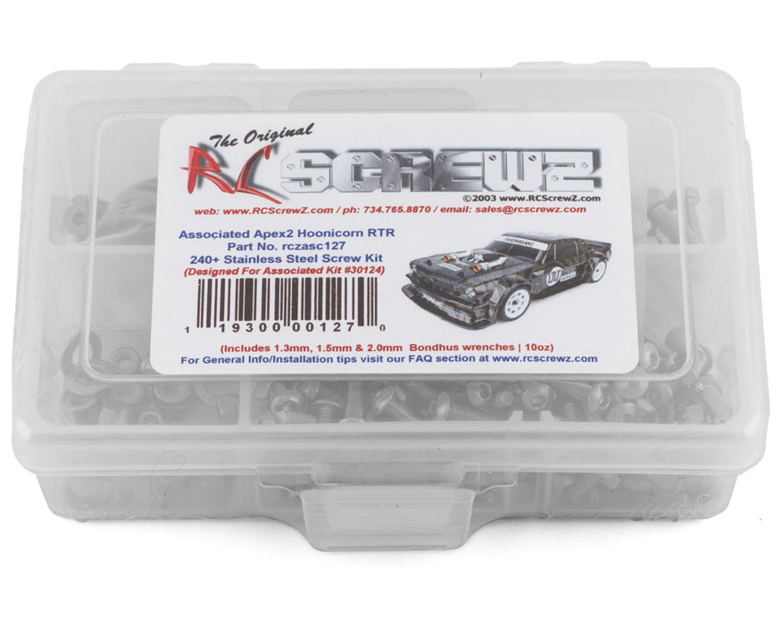 RC Screwz RCZASC127 Associated Apex2 Hoonicorn Stainless Steel Screw Kit