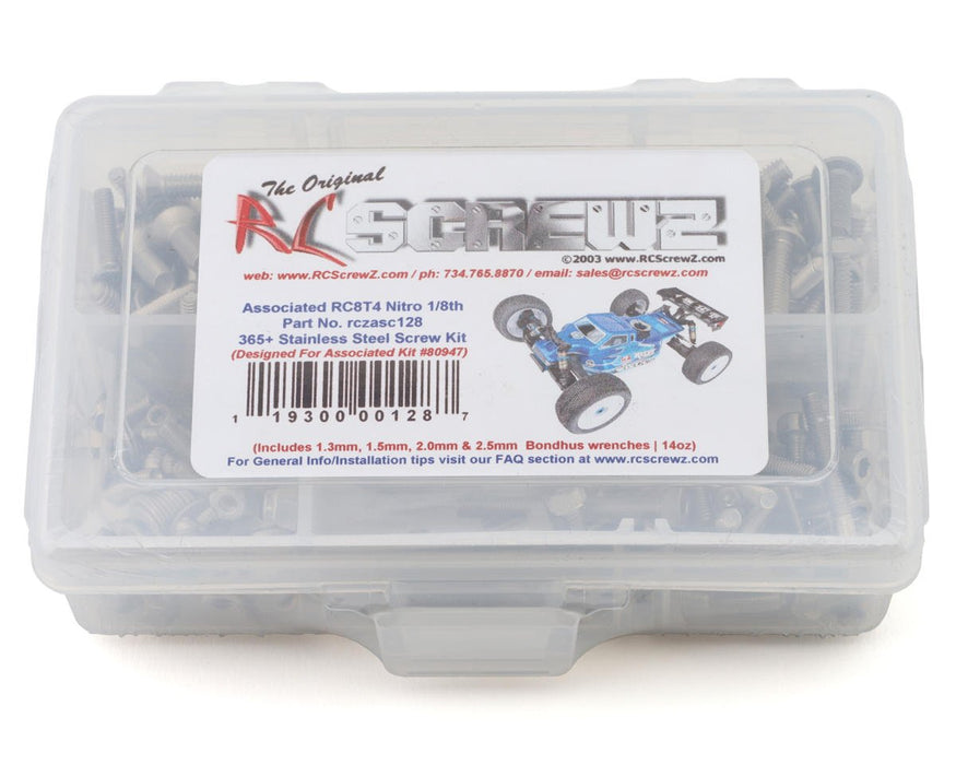 RC Screwz RCZASC128 Associated RC8T4 Nitro Truggy Stainless Steel Screw Kit