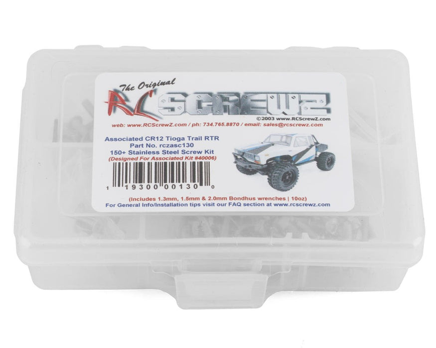 RC Screwz RCZASC130 Associated CR12 Tioga Trail RTR Stainless Steel Screw Kit