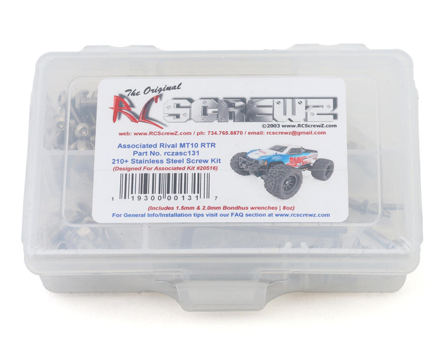 RC Screwz RCZASC131 Team Associated Rival MT10 Stainless Steel Screw Kit