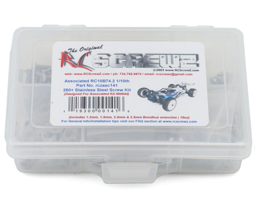RC Screwz RCZASC141 Team Associated RC10B74.2 Stainless Steel Screw Kit