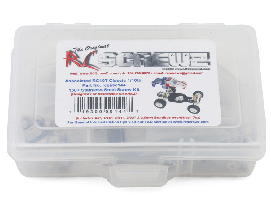 RC Screwz RCZASC144 Team Associated RC10T Classic 2WD ST Stainless Steel Screw Kit