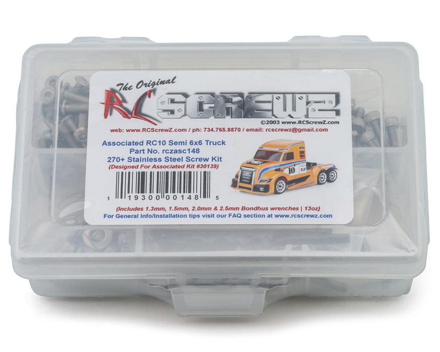 RC Screwz RCZASC148 Team Associated RC10 Semi Truck 6x6 Stainless Steel Screw Kit