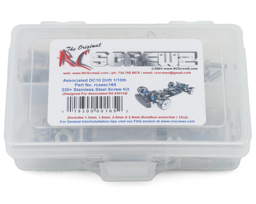 RC Screwz RCZASC165 Associated DC10 Drift Car Stainless Steel Screw Kit