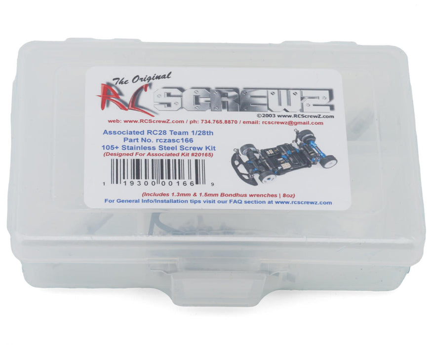 RC Screwz RCZASC166 Associated RC28 Stainless Steel Screw Kit