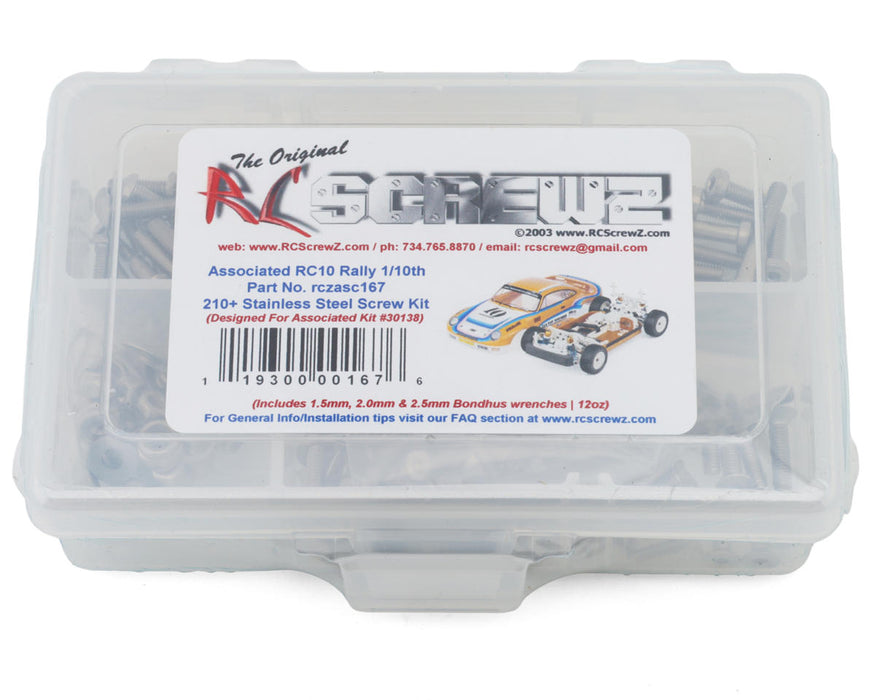 RC Screwz RCZASC167 Associated RC10 4x4 Rally Stainless Steel Screw Kit