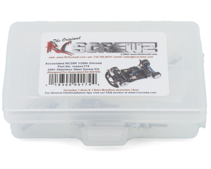 RC Screwz RCZASC174 Team Associated RC28R 1/28 Competition Stainless Steel Screw Kit
