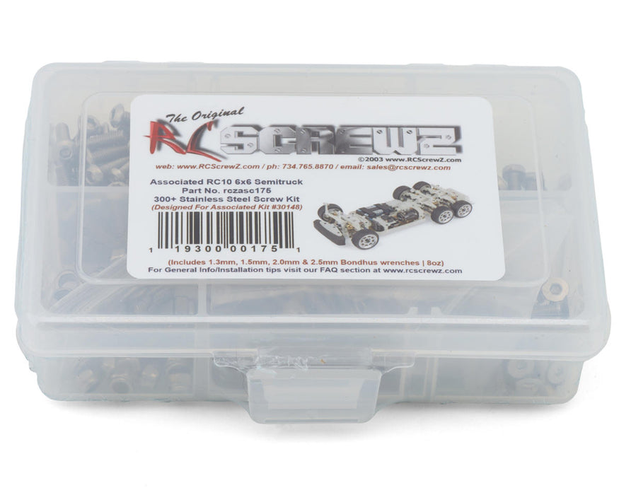 RC Screwz RCZASC175 Team Associated RC10 1/10 6x6 Semi-Truck Stainless Steel Screw Kit