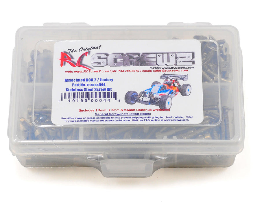 RC Screwz RCZASC044 Associated RC8.2 Stainless Steel Screw Kit