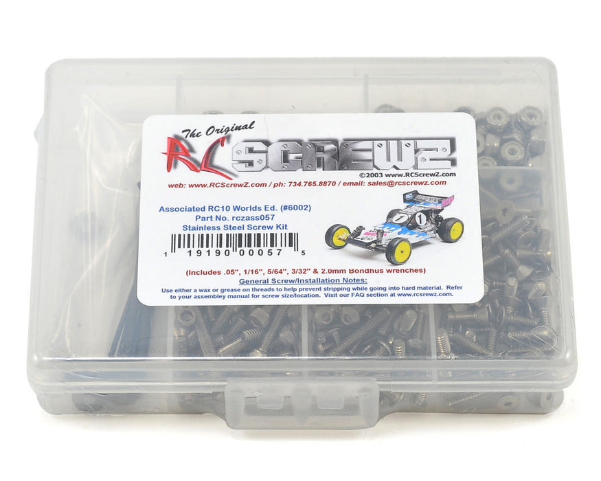 RC Screwz RCZASC057 Associated RC10 Worlds Stainless Steel Screw Kit