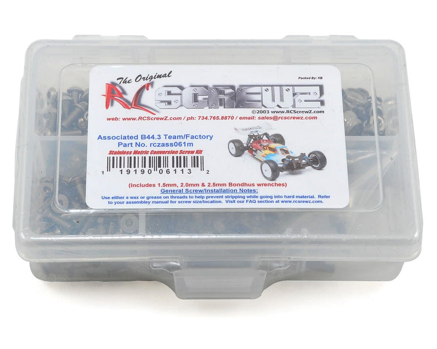 RC Screwz RCZASC061M B44.3 Metric Stainless Steel Screw Kit