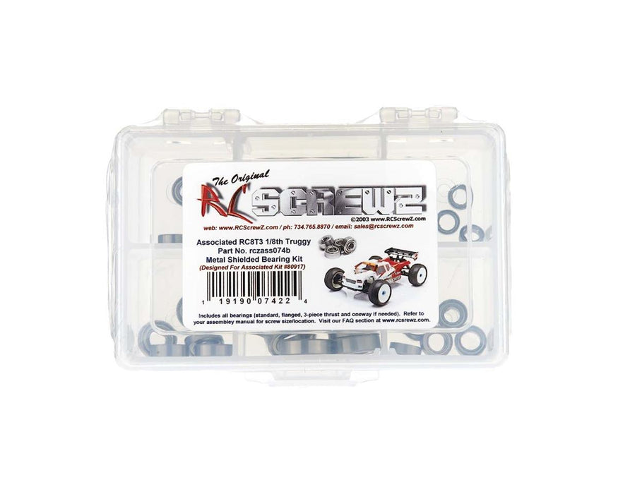 RC Screwz RCZASC074B Team Associated RC8T3 Metal Shielded Bearing Kit