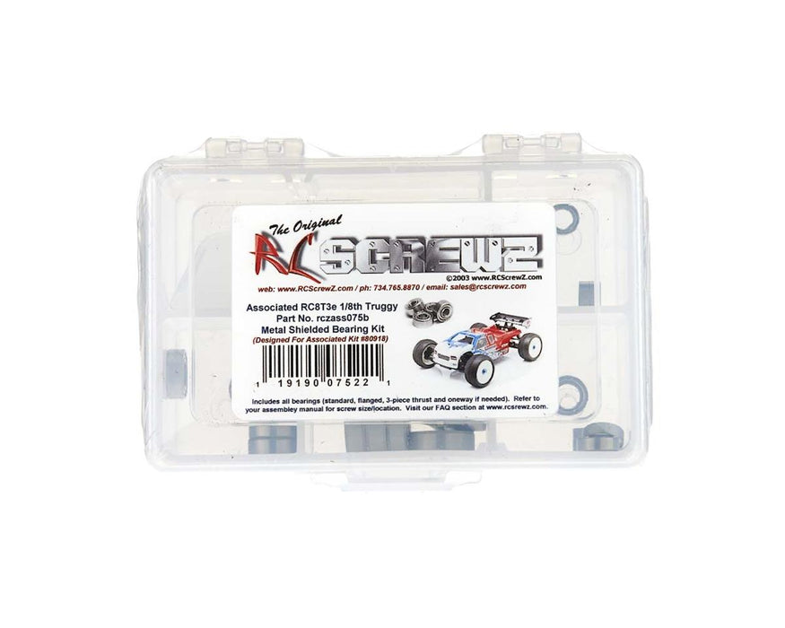 RC Screwz RCZASC075B Team Associated RC8T3e Metal Shielded Bearing Kit