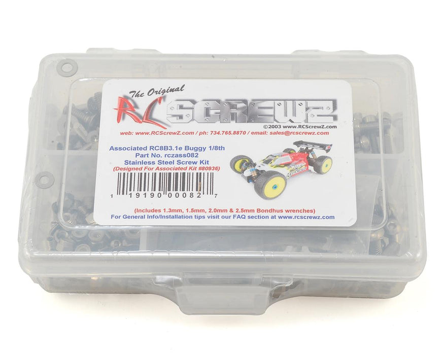 RC Screwz RCZASC082 Associated RC8B3.1e Stainless Steel Screw Kit