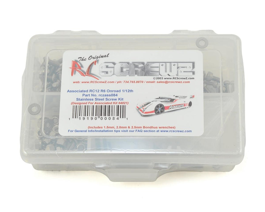 RC Screwz RCZASC084 Associated RC12R6 Stainless Steel Screw Kit