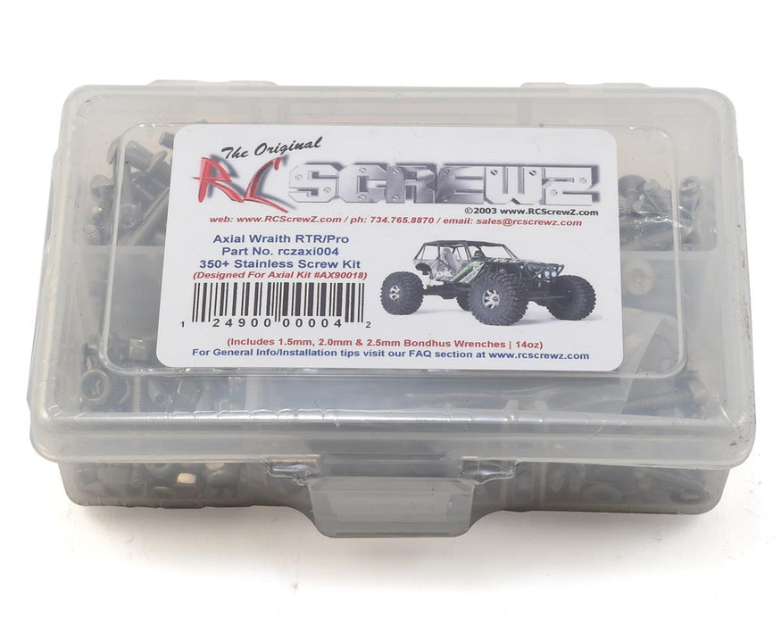 RC Screwz RCZAXI004 Axial Racing Wraith RTR Stainless Steel Screw Kit