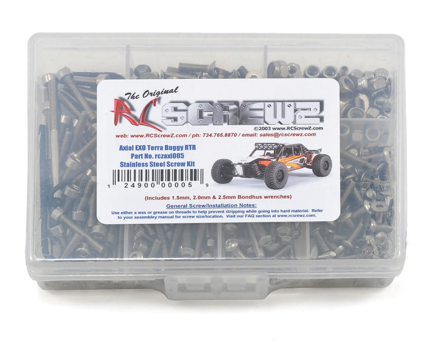 RC Screwz RCZAXI005 Axial EXO Terra Buggy RTR Stainless Steel Screw Kit
