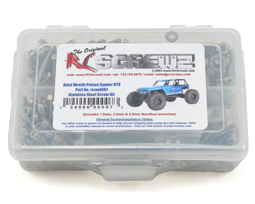 RC Screwz RCZAXI007 SS Screw Kit AXI Wraith Poison Spyder