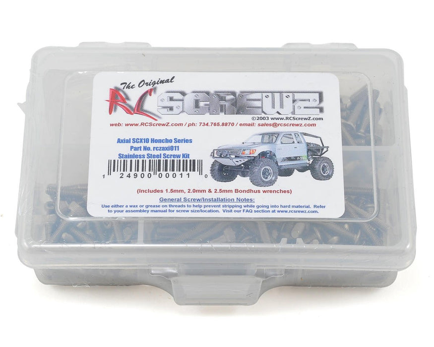 RC Screwz RCZAXI011 Axial SCX10 Honcho Stainless Steel Screw Kit