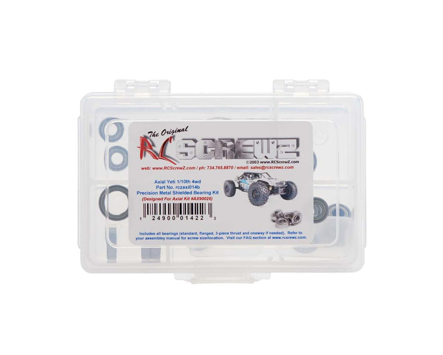 RC Screwz RCZAXI014B Axial Yeti 1/10 4WD Precision Metal Shielded Bearing Kit