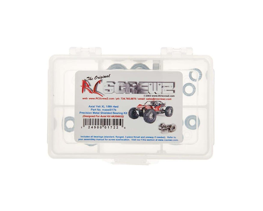 RC Screwz RCZAXI017B Axial Yeti XL 1/8 4WD Precision Metal Shielded Bearing Kit