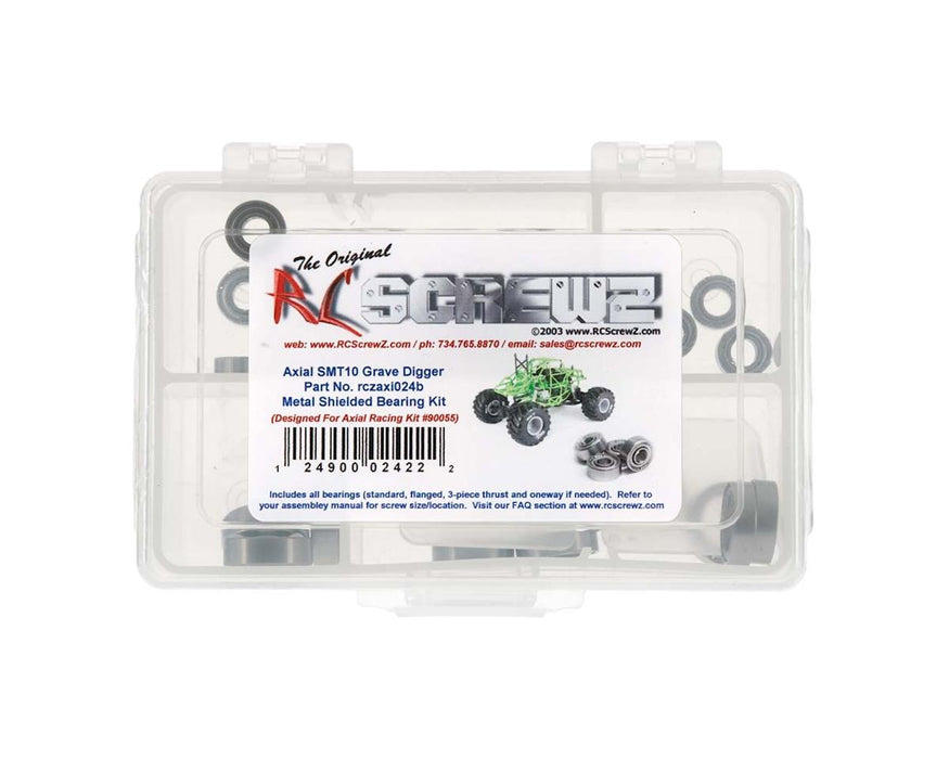 RC Screwz RCZAXI024B Axial SMT10 Grave Digger Metal Shielded Bearing Kit
