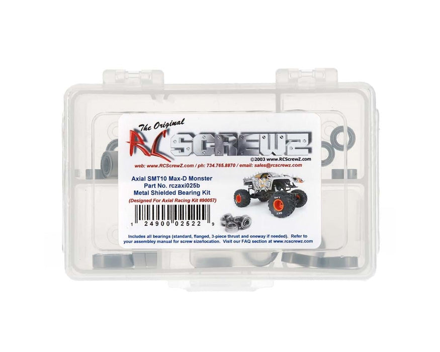 RC Screwz RCZAXI025B Axial SMT10 Max-D Metal Shielded Bearing Kit