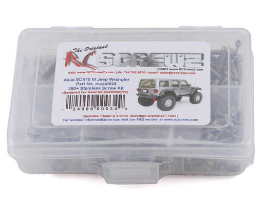 RC Screwz RCZAXI034 Axial SCX10 III Stainless Steel Screw Kit