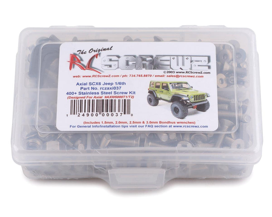 RC Screwz RCZAXI037 Axial SCX6 1/6th Stainless Steel Screw Kit (AXI05000T)