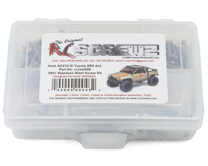 RC Screwz RCZAXI046 Axial SCX10 III 1987 Toyota SR5 RTR Stainless Steel Screws Kit