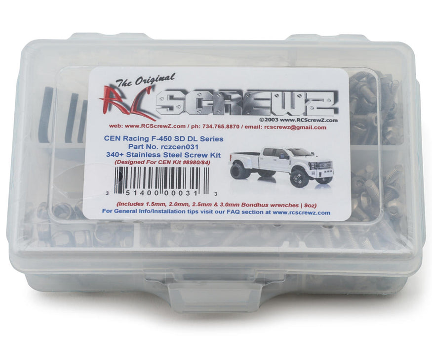 RC Screwz RCZCEN031 CEN Racing F-450 SD DL Series Stainless Steel Screw Kit