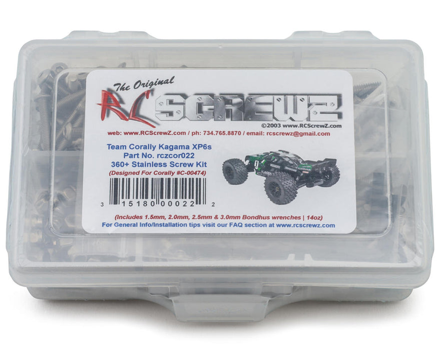 RC Screwz RCZCOR022 Team Corally Kagama XP 6S Series Stainless Steel Screw Kit