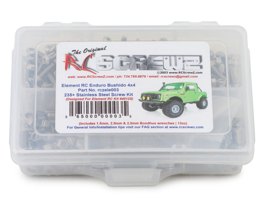 RC Screwz RCZELE003 Element RC Enduro Bushido Stainless Steel Screw Kit